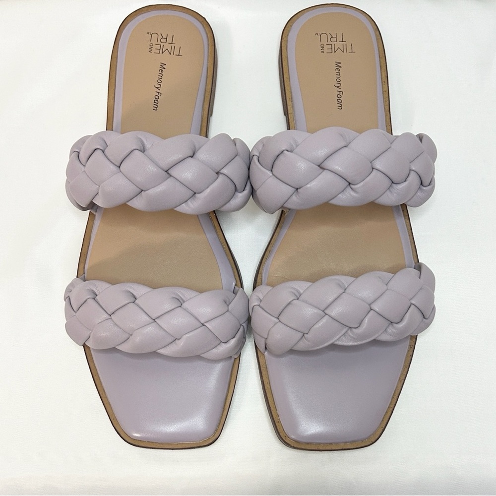 Time and Tru Double Braided Strap Sandals - Lilac